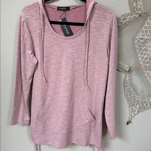 Heathered Pink pullover lightweight hoodie